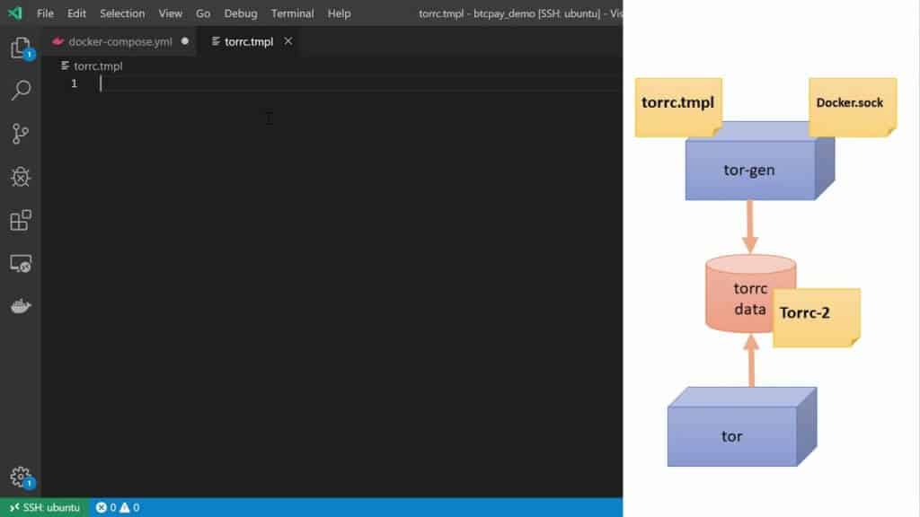 btcpay with docker compose - 6 - Final part - tor+tor-gen.